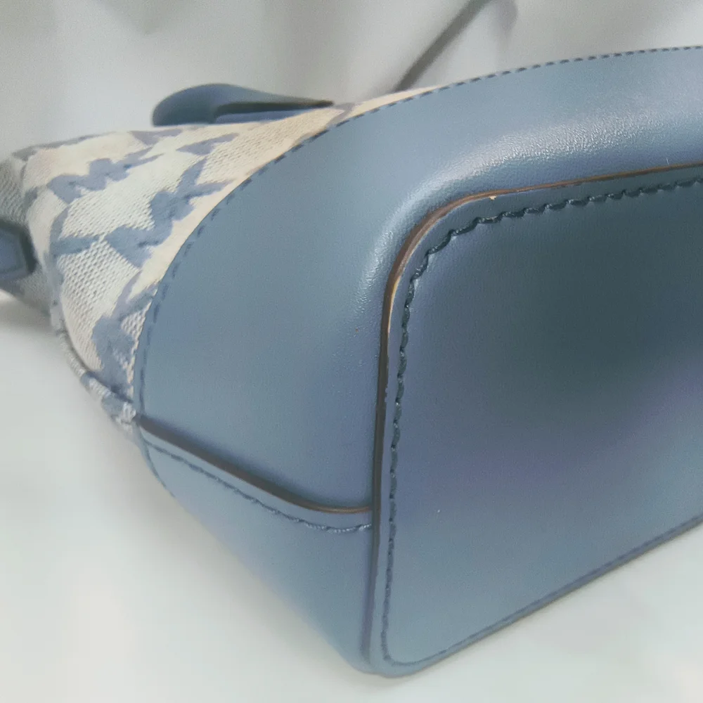 MICHAEL KORS Hyde Small Canvas & Leather Satchel / Crossbody in Denium Blue